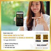 Bac A Bank cập nhật tính năng dịch vụ thẻ trên internet  Mobile banking