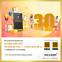 Bac A Bank tung ngàn ưu đãi mừng sinh nhật 30 năm