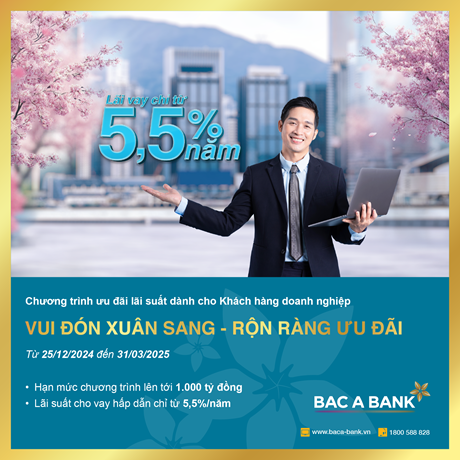 Bac A Bank rộn ràng khai xuân với ưu đãi lãi suất dành cho khách hàng doanh nghiệp